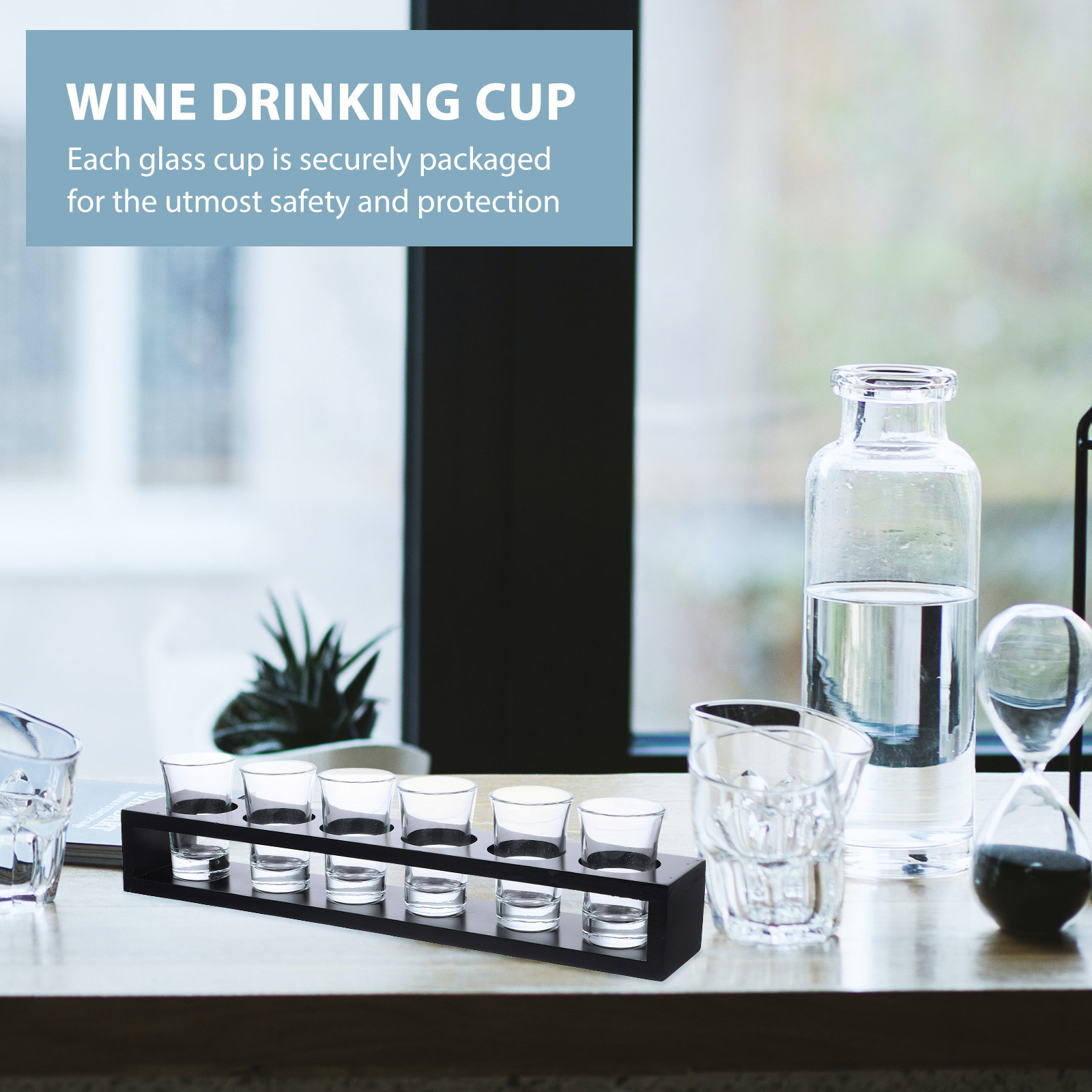 Wine Glass Set with Wooden Hol - Home Bar Set recension och pris