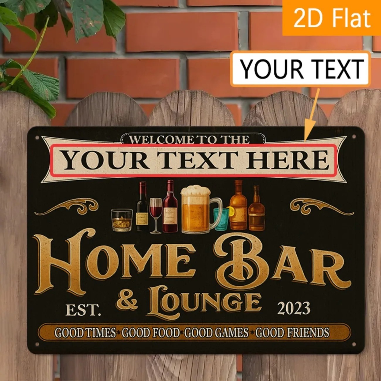 Custom Text Vintage Home Bar & - Home Bar Lounge recension och pris