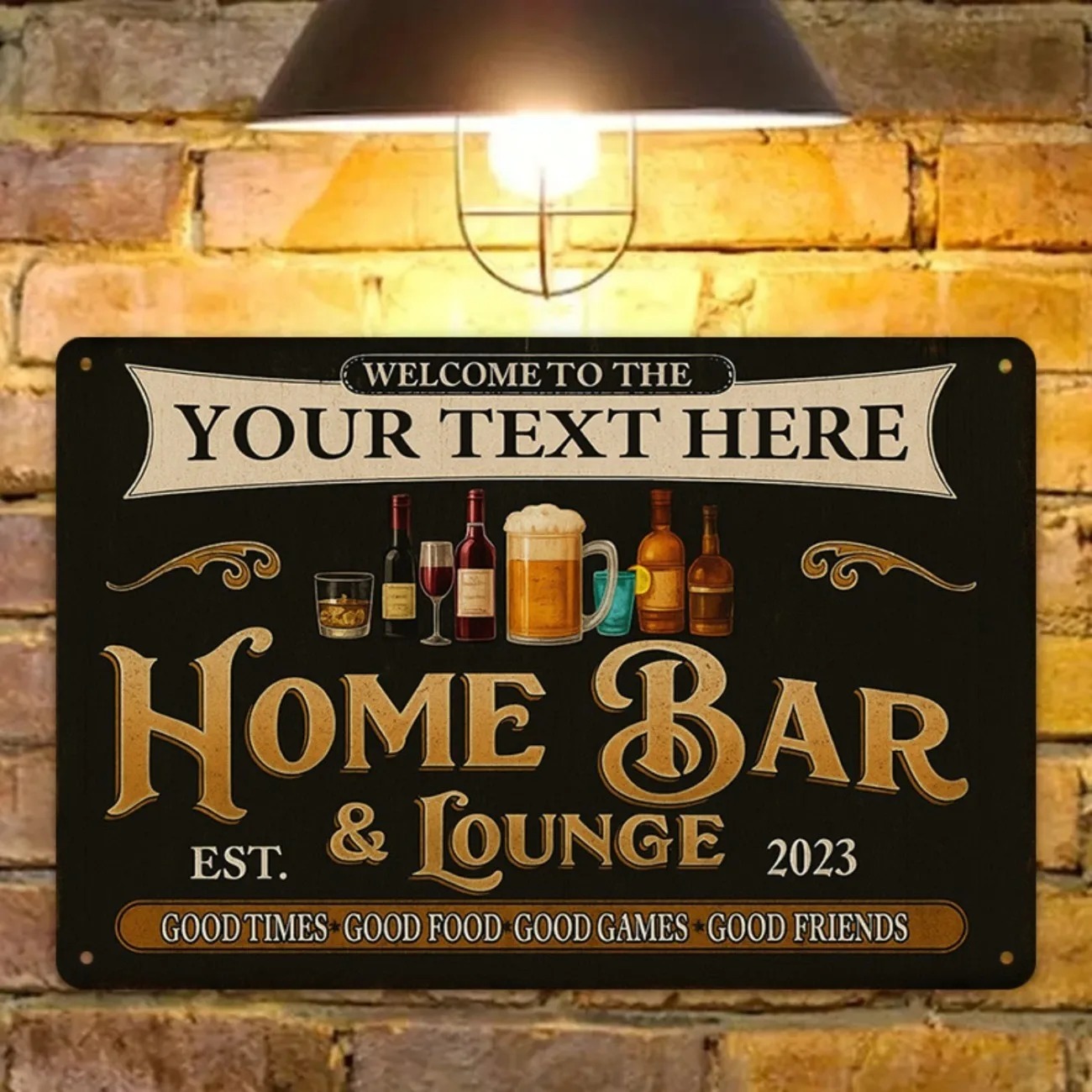 Custom Text Vintage Home Bar & - Home Bar Lounge recension och pris